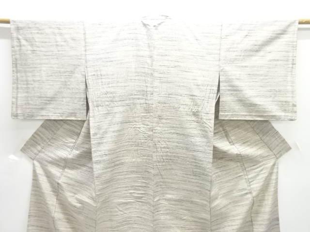  アンティーク　横段織り出し手織り紬単衣着物